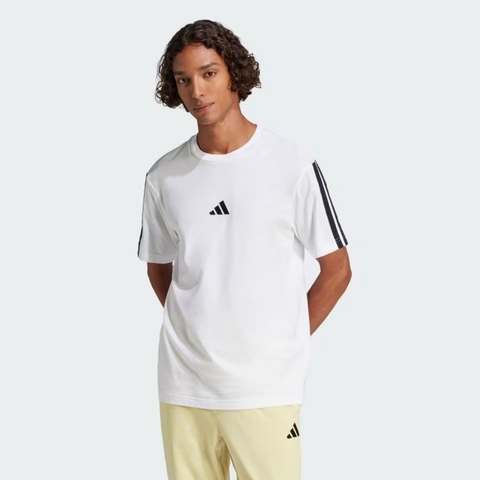 Camiseta Adidas Malha Simples Essentials Três Listras