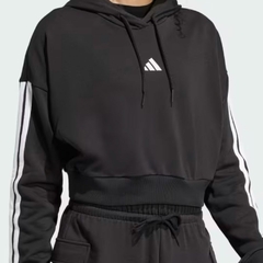Moletom Adidas Capuz Essentials French Terry Crop 3 listras - comprar online