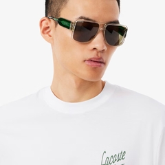 Camiseta Lacoste de Malha Estampada Múltipla na internet
