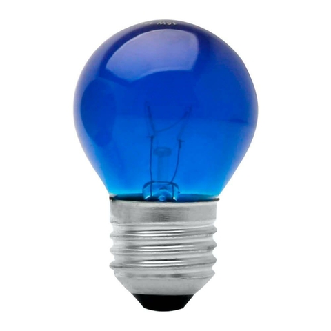 LAMPADA BOLINHA E27 15W 220V AZUL BRASFORT