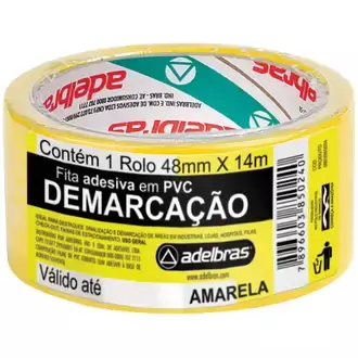 FITA ADESIVA DEMARCAÇAO AMARELA 48MM X 14M ADELBRAS