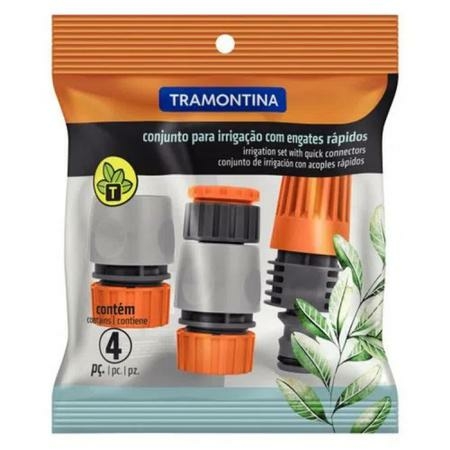 KIT ESGUICHO E BICO DE TORNEIRA COM ENGATE RÁPIDO 4 PEÇAS TRAMONTINA