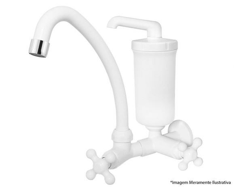 TORNEIRA COM FILTRO BICA MOVEL ABS BRANCO MARUJA VIQUA