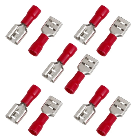 TERMINAL PRÉ ISOLADO FÊMEA 0,5-1,5MM VERMELHO 10 UNIDADES ASANTOS