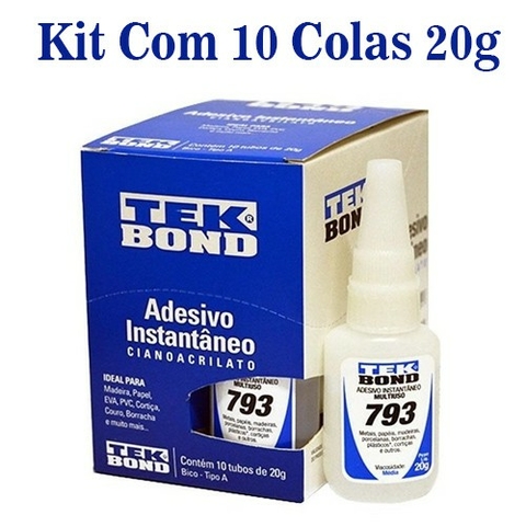 ADESIVO INSTANTANEO 793 20G TEK BOND KIT COM 10 UNIDADES