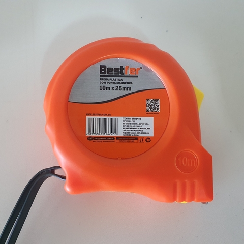 TRENA PLASTICA COM PONTA MAGNETICA 25MM X 10M BESTFER