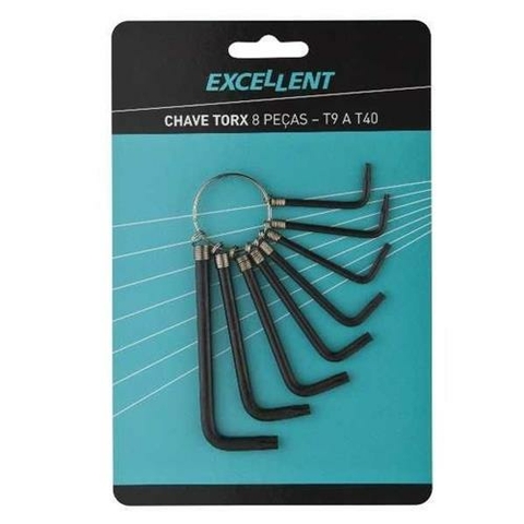 JOGO CHAVE TORX 8 PEÇAS T9 A T40 EXCELLENT