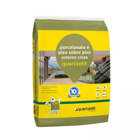 ARGAMASSA PORCELANATO E PISO SOBRE PISO EXTERNO 20KG CINZA QUARTZOLIT