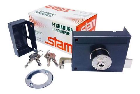 FECHADURA SOBREPOR DE PORTÃO AÇO 1701/100 TETRA STAM