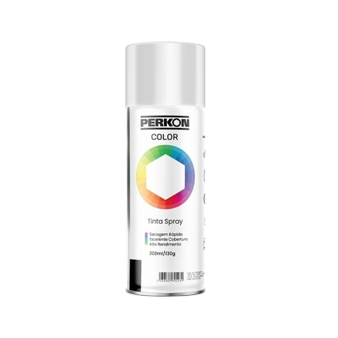 TINTA SPRAY USO GERAL 300ML BRANCO BRILHANTE PERKON