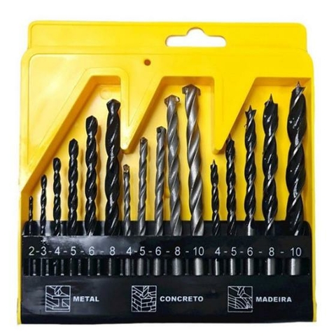 JOGO DE BROCAS COM 16 PEÇAS FERTAK TOOLS