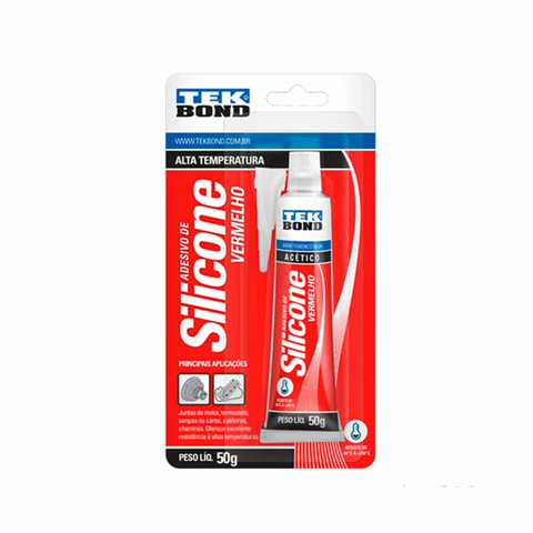 ADESIVO SILICONE DE ALTA TEMPERATURA 50G VERMELHO TEK BOND