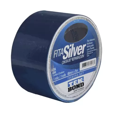 FITA SILVER TAPE 48MMX5M AZUL TEK BOND