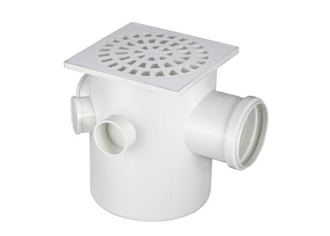 CAIXA SIFONADA 100MM QUADRADA BRANCA KRONA