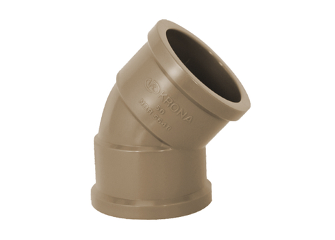 JOELHO 45 LL 25MM MARROM KRONA