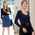 blusa manga longa jihyun 4minute azul escura