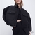 casaco cropped matelassê preto zara