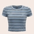 shein mod cropped canelado azul listrado