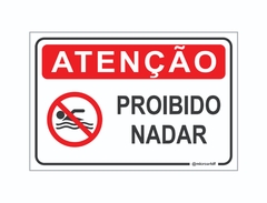 PLACA ATENÇÃO PROIBIDO NADAR REF-029