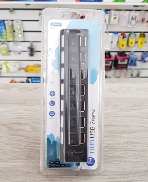 Hub 7 Portas Usb Auxiliar Duplicador, Multiplicador, Extensão