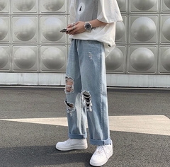 Calça Jeans Masculina Reta E Solta Estilo Hip-Hop