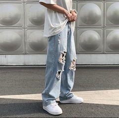 Calça Jeans Masculina Reta E Solta Estilo Hip-Hop - comprar online