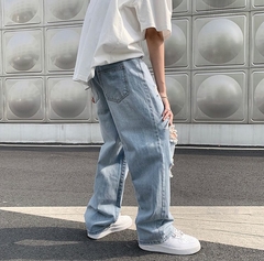 Calça Jeans Masculina Reta E Solta Estilo Hip-Hop na internet