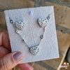 CONJUNTO CORAÇÃO 13MM -ZIRCONIAS BRANCAS