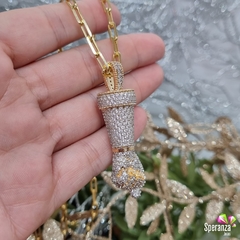COLAR CORRENTE CARTIER COM PINGENTE FIGA