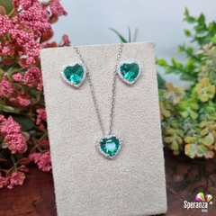 CONJUNTO CORAÇAO BORDA CRAVEJADA 10MM