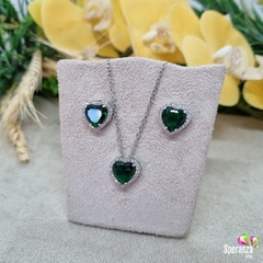 CONJUNTO CORAÇAO BORDA CRAVEJADA 10MM - comprar online