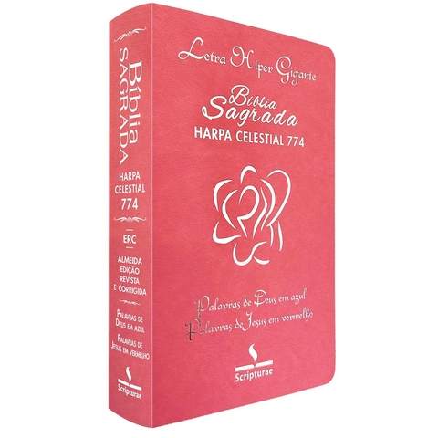 Bíblia Capa Clássica Rosa Rosa- Letra Hiper Gigante c/ índíce