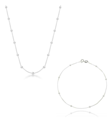 Kit Colar e Pulseira Veneziana de Bolinhas