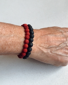 Pulsera elastizada de piedra volcánica - Junio_accesorios