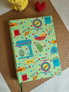 Caderno de receitas - fundo verde