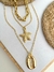 Colar triplo cartier estrela do mar com búzio - DOURADO