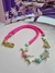 Choker miçanga rosa chock e estrelas