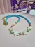 Choker miçanga azul e estrelas
