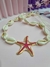 Colar búzios com estrela do mar esmaltada Rosa Pink - DOURADO na internet