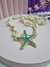 Colar búzios com estrela do mar esmaltada Turquesa - DOURADO - comprar online