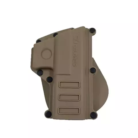 COLDRE GLOCK PISTOLA G17/19/21/25 COM TRAVA DE PRESSAO E PADDLE FIXO - DESTRO TAN (SC101D-T) SO COLDRES