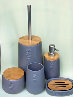 Kit para banheiro Nature Cinza