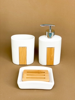 kit banheiro White e wood