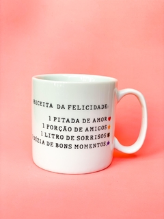 xícara com coador receita da felicidade - comprar online