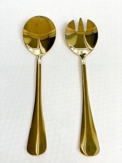 Par de talher para salada Gold