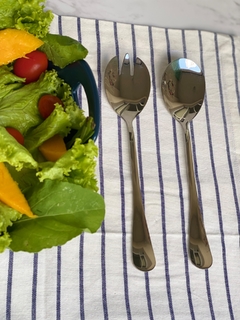 Par de talher para salada Inox