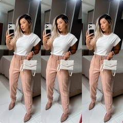 CALÇA ALFAIATARIA COM CINTO - NUDE na internet