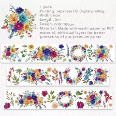 Pretty Floras - Bucle 100 cm - PET - The Washi Tape Shop en internet