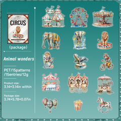 Imagen de Happy Circus Stickers Set PET 15 Piezas