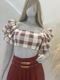 CROPPED XADREZ - loja online